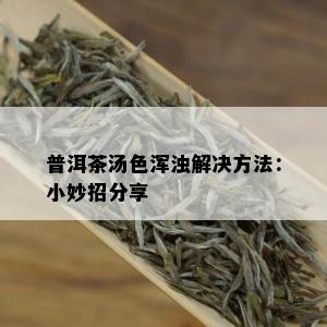 普洱茶汤色浑浊解决方法：小妙招分享