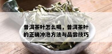 普洱茶叶怎么喝，普洱茶叶的正确冲泡方法与品尝技巧