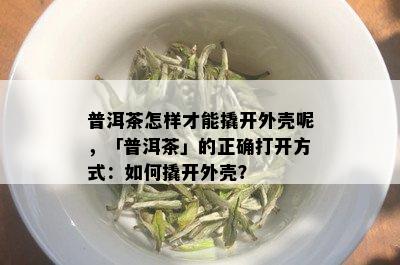 普洱茶怎样才能撬开外壳呢，「普洱茶」的正确打开方式：如何撬开外壳？