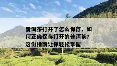 普洱茶打开了怎么保存，如何正确保存打开的普洱茶？这份指南让你轻松掌握