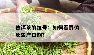 普洱茶的批号：如何看真伪及生产日期？