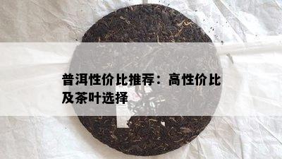 普洱性价比推荐：高性价比及茶叶选择