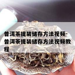 普洱茶提装储存方法视频-普洱茶提装储存方法视频教程