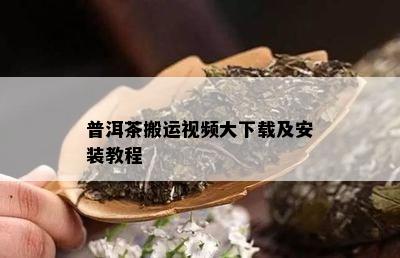 普洱茶搬运视频大下载及安装教程