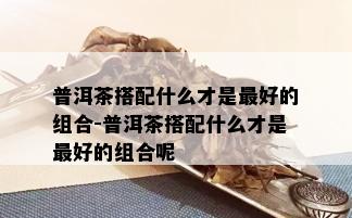 普洱茶搭配什么才是更好的组合-普洱茶搭配什么才是更好的组合呢