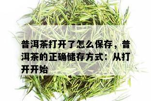 普洱茶打开了怎么保存，普洱茶的正确储存方式：从打开开始