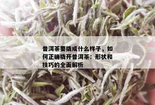 普洱茶要撬成什么样子，如何正确撬开普洱茶：形状和技巧的全面解析