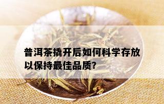 普洱茶撬开后如何科学存放以保持更佳品质？