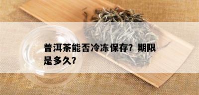 普洱茶能否冷冻保存？期限是多久？