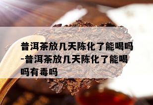 普洱茶放几天陈化了能喝吗-普洱茶放几天陈化了能喝吗有吗