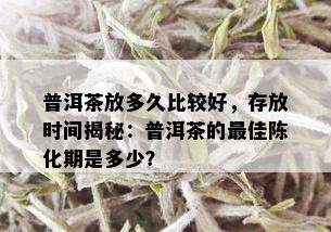 普洱茶放多久比较好，存放时间揭秘：普洱茶的更佳陈化期是多少？