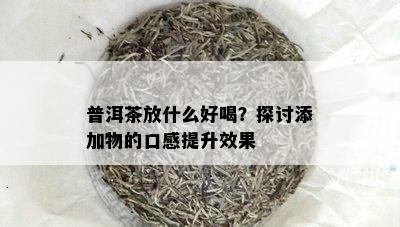 普洱茶放什么好喝？探讨添加物的口感提升效果