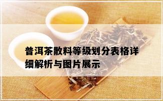 普洱茶散料等级划分表格详细解析与图片展示