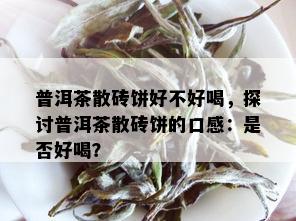 普洱茶散砖饼好不好喝，探讨普洱茶散砖饼的口感：是否好喝？