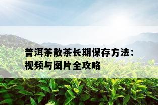 普洱茶散茶长期保存方法：视频与图片全攻略