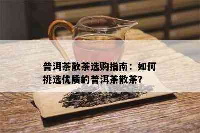 普洱茶散茶选购指南：如何挑选优质的普洱茶散茶？