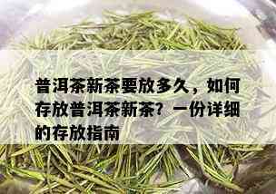 普洱茶新茶要放多久，如何存放普洱茶新茶？一份详细的存放指南