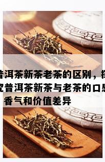 普洱茶新茶老茶的区别，探究普洱茶新茶与老茶的口感、香气和价值差异