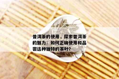 普洱茶的使用，探索普洱茶的魅力：如何正确使用和品尝这种独特的茶叶？