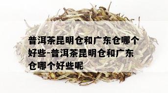 普洱茶昆明仓和广东仓哪个好些-普洱茶昆明仓和广东仓哪个好些呢