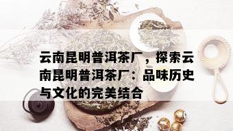 云南昆明普洱茶厂，探索云南昆明普洱茶厂：品味历史与文化的完美结合