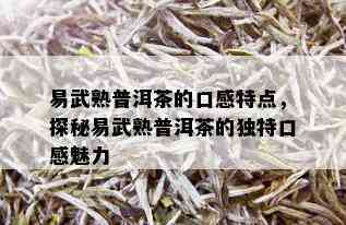 易武熟普洱茶的口感特点，探秘易武熟普洱茶的独特口感魅力