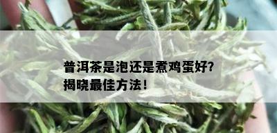 普洱茶是泡还是煮鸡蛋好？揭晓更佳方法！