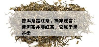 普洱茶是红茶，揭穿谣言：普洱茶并非红茶，它属于黑茶类