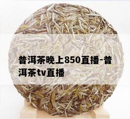 普洱茶晚上850直播-普洱茶tv直播