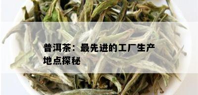 普洱茶：更先进的工厂生产地点探秘