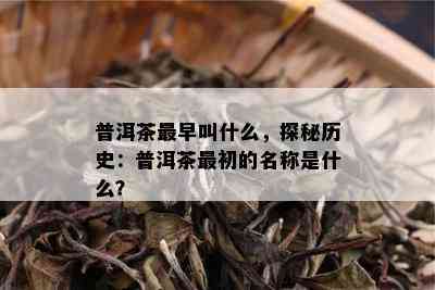 普洱茶最早叫什么，探秘历史：普洱茶最初的名称是什么？