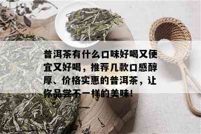 普洱茶有什么口味好喝又便宜又好喝，推荐几款口感醇厚、价格实惠的普洱茶，让你品尝不一样的美味！