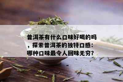 普洱茶有什么口味好喝的吗，探索普洱茶的独特口感：哪种口味最令人回味无穷？