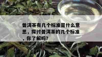 普洱茶有几个标准是什么意思，探讨普洱茶的几个标准，你了解吗？