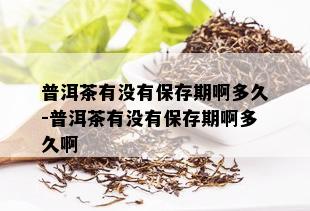 普洱茶有没有保存期啊多久-普洱茶有没有保存期啊多久啊