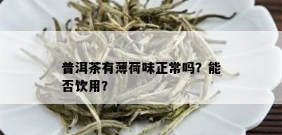 普洱茶有薄荷味正常吗？能否饮用？