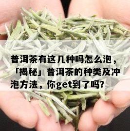 普洱茶有这几种吗怎么泡，「揭秘」普洱茶的种类及冲泡方法，你get到了吗？