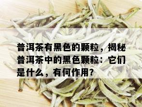 普洱茶有黑色的颗粒，揭秘普洱茶中的黑色颗粒：它们是什么，有何作用？