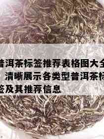 普洱茶标签推荐表格图大全：清晰展示各类型普洱茶标签及其推荐信息