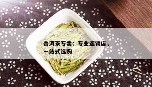 普洱茶专卖：专业连锁店，一站式选购