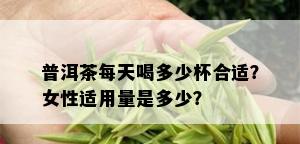 普洱茶每天喝多少杯合适？女性适用量是多少？