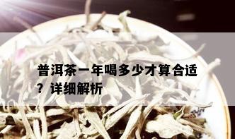 普洱茶一年喝多少才算合适？详细解析