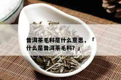 普洱茶毛料是什么意思，「什么是普洱茶毛料？」