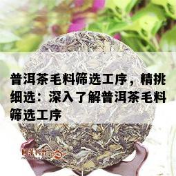 普洱茶毛料筛选工序，精挑细选：深入了解普洱茶毛料筛选工序