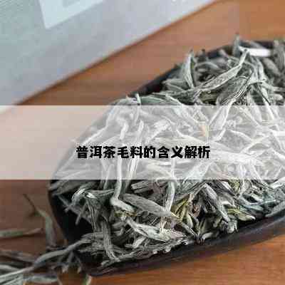 普洱茶毛料的含义解析