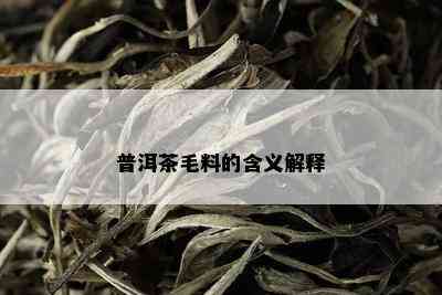 普洱茶毛料的含义解释