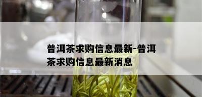 普洱茶求购信息最新-普洱茶求购信息最新消息