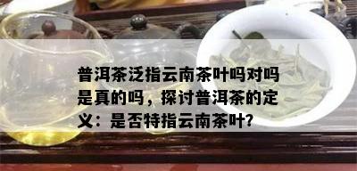 普洱茶泛指云南茶叶吗对吗是真的吗，探讨普洱茶的定义：是否特指云南茶叶？