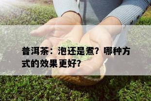 普洱茶：泡还是煮？哪种方式的效果更好？