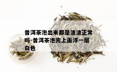 普洱茶泡出来都是渣渣正常吗-普洱茶泡完上面浮一层白色